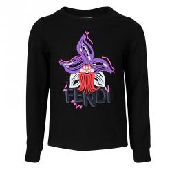 Fendi Black Floral Embroidered Sweatshirt 5Yrs