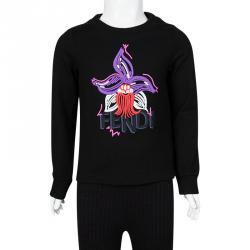 Fendi Black Floral Embroidered Sweatshirt 5Yrs