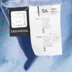 Fendi Indigo Chambray Printed Short Sleeve Gathered Dress 5Yrs