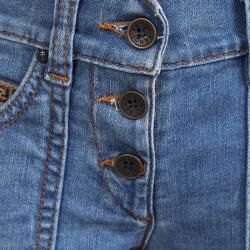 Pre Owned Fendi Kids Light Blue Faded Denim Button Down Skinny Jeans 6 YRS