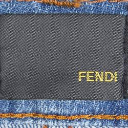 Pre Owned Fendi Kids Light Blue Faded Denim Button Down Skinny Jeans 6 YRS