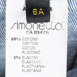 Pre Owned Fendi Kids Light Blue Faded Denim Button Down Skinny Jeans 6 YRS