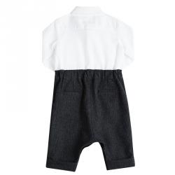 Pre Owned Fendi Colorblock Cotton Formal Onesie 6 Months
