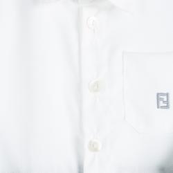 Pre Owned Fendi Colorblock Cotton Formal Onesie 6 Months