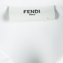 Pre Owned Fendi Colorblock Cotton Formal Onesie 6 Months