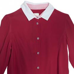Pre Owned Fendi Dark Pink Contrast Collar Button-Down Shirt 8 Yrs