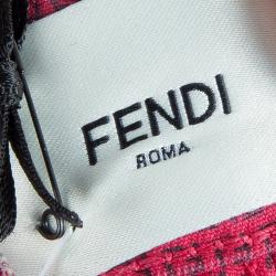 Pre Owned Fendi Red Monogrammed Pocket Flap Detail Pants 10 Yrs