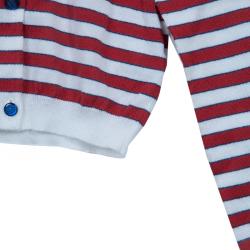 Pre Owned Fendi Multicolor Elbow Patch Detail Striped Cardigan 4 Yrs