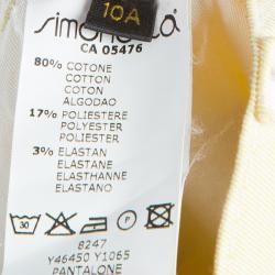 Pre Owned Fendi Yellow Monogram Pocket Detail Denim Skinny Jeans 10 Yrs