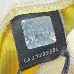 Pre Owned Fendi Yellow Monogram Pocket Detail Denim Skinny Jeans 10 Yrs