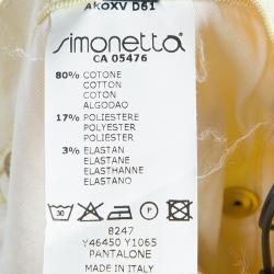 Pre Owned Fendi Yellow Monogram Pocket Detail Denim Skinny Jeans 10 Yrs