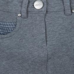 Pre Owned Fendi Grey Jersey Mini Skirt 9 Months