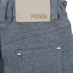 Pre Owned Fendi Grey Jersey Mini Skirt 9 Months
