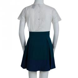 Pre Owned Fendi Block Color Pleated Skirt 8 Yrs