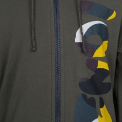 Pre Owned Fendi Olive Green Cotton Zip Detail Printed Hoodie 6 Yrs