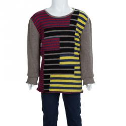 Pre Owned Fendi Multicolor Striped Logo Detail Sweater 6 Yrs