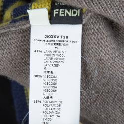 Pre Owned Fendi Multicolor Striped Logo Detail Sweater 6 Yrs