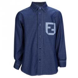 Pre Owned Fendi Indigo Chambray Long Sleeve Buttondown Shirt 6 Yrs