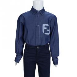 Pre Owned Fendi Indigo Chambray Long Sleeve Buttondown Shirt 6 Yrs