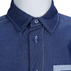 Pre Owned Fendi Indigo Chambray Long Sleeve Buttondown Shirt 6 Yrs