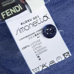 Pre Owned Fendi Indigo Chambray Long Sleeve Buttondown Shirt 6 Yrs