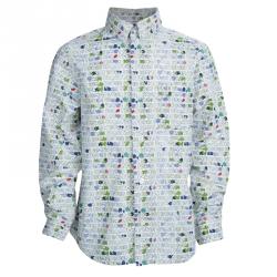 Pre Owned Fendi Multicolor Logo Printed Long Sleeve Buttondown Cotton Shirt 6 Yrs