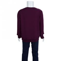Pre Owned Fendi Burgundy Knit Crew Neck Sweatshirt 6 Yrs