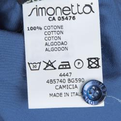 Pre Owned Fendi Blue Colorblock Long Sleeve Buttondown Cotton Shirt 4 Yrs