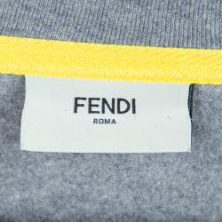 Pre Owned Fendi Grey Graphic Print Long Sleeve Crew Neck T-Shirt 5 Yrs