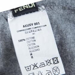 Pre Owned Fendi Grey Graphic Print Long Sleeve Crew Neck T-Shirt 5 Yrs