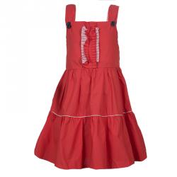 Pre Owned Fendi Red Pinafore Dress Size 6 Yrs