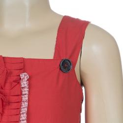 Pre Owned Fendi Red Pinafore Dress Size 6 Yrs