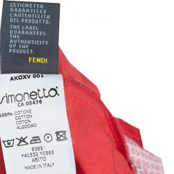 Pre Owned Fendi Red Pinafore Dress Size 6 Yrs