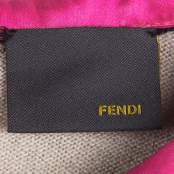 Pre Owned Fendi Logo Motif Contrast Collar Detail Sweater 10 Yrs