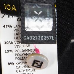 Pre Owned Fendi Logo Motif Contrast Collar Detail Sweater 10 Yrs