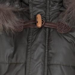 Pre Owned GF Ferré Olive Green Quilted Hooded Puffer Jacket 18 Months