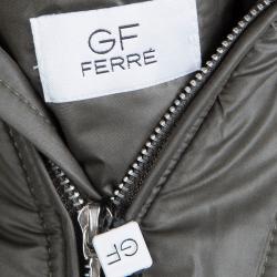 Pre Owned GF Ferré Olive Green Quilted Hooded Puffer Jacket 18 Months