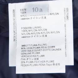 Pre Owned GF Ferré Navy Blue Quilted Hooded Jacket 10 Yrs