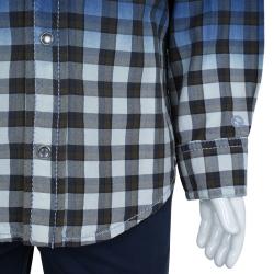 Gucci Multicolor Checked Dip Dyed Long Sleeve Buttondown Cotton Shirt 5 Yrs
