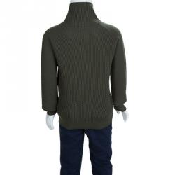 Gucci Olive Green Honeycomb Knit Sweater 5 Yrs