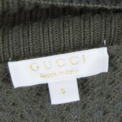Gucci Olive Green Honeycomb Knit Sweater 5 Yrs