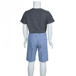 Pre Owned Gucci Blue Cotton Bermuda Shorts 6 Yrs