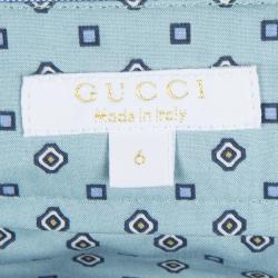 Pre Owned Gucci Blue Cotton Bermuda Shorts 6 Yrs