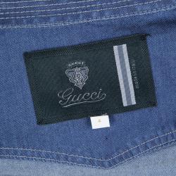 Gucci Indigo Chambray Short Sleeve Buttondown Shirt 4 Yrs