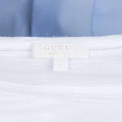 Gucci White Slub Jersey Logo Print T-Shirt 6 Yrs