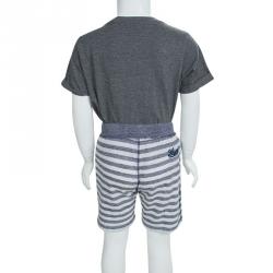 مملوكة مسبقًا شورت غوتشي تيري قطن أبيض مخطط 6 سنوات