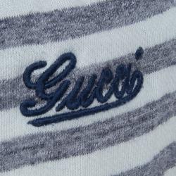 مملوكة مسبقًا شورت غوتشي تيري قطن أبيض مخطط 6 سنوات