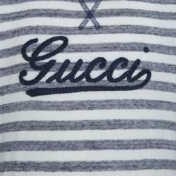 Gucci White Striped Cotton Terry Long Sleeve T-Shirt 6 Yrs
