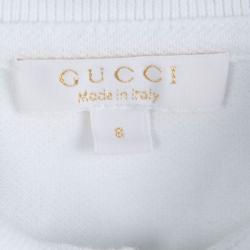 Pre Owned Gucci White Long Sleeve Polo T-Shirt 8 Yrs