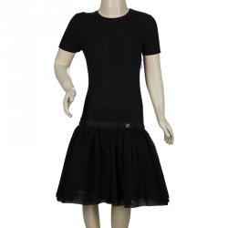 Pre Owned Gucci Black Knit Short Sleeve Dress 8 Yrs